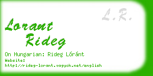 lorant rideg business card