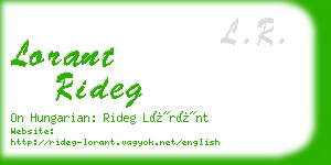 lorant rideg business card